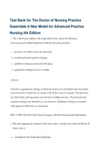 The Doctor of Nursing Practice Essentials&colon; A New Model for Advanced Practice Nursing&comma; 4th Edition &ndash; Complete Test Bank Questions and Answers