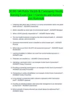 NURS 340 Public Health & Community Health Nursing Exam Quiz 1 Questions and Answers plus Rationale&NewLine;
