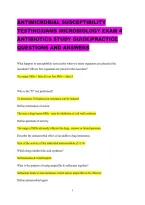 Antimicrobial Susceptibility Testing&vert;Uams Microbiology Exam 4 Antibiotics Study Guide&vert;Practice Questions And Answers
