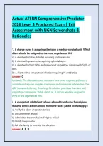 Actual ATI RN Comprehensive Predictor 2026 Level 3 Proctored Exam &vert; Exit Assessment with NGN Screenshots & Rationales
