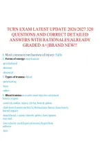 Tcrn Exam Latest Update 2026&sol;2027 320 &NewLine;Questions And Correct Detailed &NewLine;Answers With Rationales&vert;Already &NewLine;Graded A&plus;&vert;&vert;Brand New&excl;&excl;