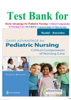 Test Bank for Davis Advantage for Pediatric Nursing&colon; Critical Components of Nursing Care 4th Edition by Kathryn Rudd and Diane Kocisko