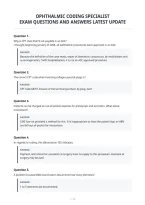 Ophthalmic Coding Specialist&NewLine;Exam Questions And Answers Latest Update