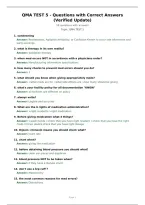 QMA TEST 5 - Questions with Correct Answers &lpar;Verified Update&rpar;