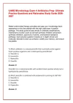 UAMS Microbiology Exam 4 Antibiotics Prep&colon; Ultimate Practice Questions and Rationales Study Guide