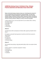 UAMS Microbiology Exam 4 Antibiotics Prep&colon; Ultimate Practice Questions and Rationales Study Guide