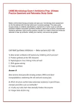 UAMS Microbiology Exam 4 Antibiotics Prep&colon; Ultimate Practice Questions and Rationales Study Guide