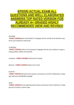 Kpeeri Actual Exam All &NewLine;Questions And Well Elaborated &NewLine;Answers Top Rated Version For &NewLine;Already A&plus; Graded Highly &NewLine;Recommended &vert;New And Revised 