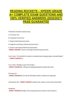 Reading Rockets &ndash; Kpeeri Grade &NewLine;A&plus; Complete Exam Questions And &NewLine;100&percnt; Verified Answers &lpar;2026&sol;2027&rpar; &NewLine;Pass Guarantee 