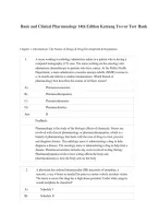  Basic and Clinical Pharmacology&comma; 14th Edition &ndash; Katzung Trevor Test Bank