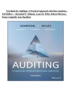 Test Bank for Auditing&colon; A Practical Approach with Data Analytics 3rd Edition by Johnson&comma; Wiley&comma; Moroney&comma; Campbell & Hamilton &vert; ISBN 9781394399925