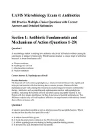 UAMS Microbiology Exam 4&colon; Antibiotics&NewLine;100 Practice Multiple-Choice Questions with Correct &NewLine;Answers and Detailed Rationales