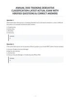 Annual Dod Training Derivative&NewLine;Classification Latest Actual Exam With&NewLine;Verified Questions & Correct Answers