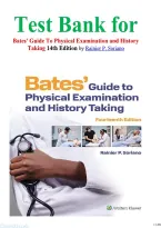 Test Bank for Bates' Guide To Physical Examination and History Taking 14th Edition by Rainier P&period; Soriano isbn-9781975218348