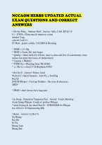 Nccaom Herbs Updated Actual&NewLine;Exam Questions And Correct&NewLine;Answers