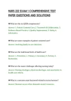 Nurs 222 Exam 1 Comprehensive Test&NewLine;Paper Questions And Solutions