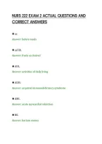 Nurs 222 Exam 2 Actual Questions And&NewLine;Correct Answers