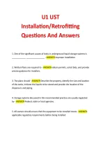 U1 UST Installation&sol;Retrofitting Questions And Answers 