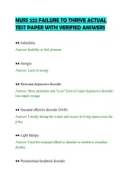Nurs 222 Failure To Thrive Actual&NewLine;Test Paper With Verified Answers