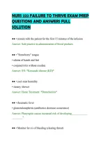 Nurs 222 Failure To Thrive Exam Prep&NewLine;Questions And Answers Full&NewLine;Solution