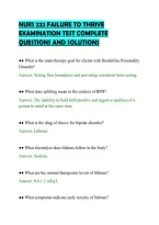 Nurs 222 Failure To Thrive&NewLine;Examination Test Complete&NewLine;Questions And Solutions