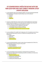 ATI Comprehensive Predictor Retake&colon; 200 Next Generation NCLEX &lpar;NGN&rpar; Questions with 100&percnt; Correct Answers & Detailed Rationales &lpar;Latest Update&rpar;
