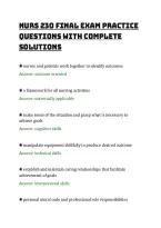 Nurs 230 Final Exam Practice&NewLine;Questions With Complete&NewLine;Solutions