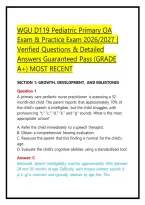 WGU D119 Pediatric Primary OA Exam & Practice Exam 2026&sol;2027 &vert; Verified Questions & Detailed Answers Guaranteed Pass &lpar;GRADE A&plus;&rpar; MOST RECENT
