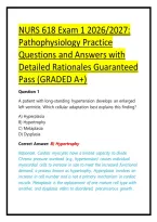 NURS 618 Exam 1 2026&sol;2027&colon; Pathophysiology Practice Questions and Answers with Detailed Rationales Guaranteed Pass &lpar;GRADED A&plus;&rpar;