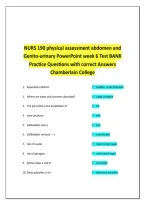 NURS 190 physical assessment abdomen and Genito-urinary PowerPoint week 6 Test BANK Practice Questions with correct Answers Chamberlain College 