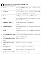 Managerial Accounting &ndash; MBA Prep Works Final&colon; Comprehensive Exam Review and Practice Questions
