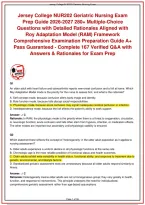 Jersey College NUR202 Geriatric Nursing Exam PDF &ndash; Older Adult Care Practice Questions & Study Guide