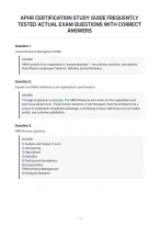 Aphr Certification Study Guide Frequently&NewLine;Tested Actual Exam Questions With Correct&NewLine;Answers&NewLine;
