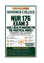 NUR 176 Exam 3 Adult Health Nursing for the Practical Nurse I Questions And Answers 2026&sol;2027 HONDROS COLLEGE