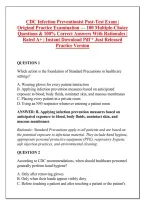 CDC Infection Preventionist Post-Test Exam &vert;&NewLine;Original Practice Examination &mdash; 100 Multiple-Choice&NewLine;Questions & 100&percnt; Correct Answers With Rationales &vert;&NewLine;Rated A&plus; &vert; Instant Download Pdf &ast; Just Released&NewLine;Practice Version&NewLine;