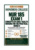 NUR 185 Exam 1 &nbsp;Concepts of Adult Health Nursing for the Practical Nurse II Questions And Answers 2026&sol;2027 HONDROS COLLEGE