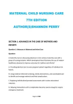 Maternal Child Nursing Care 7th Edition Shannon Perry &vert; Comprehensive Maternity&comma; Pregnancy&comma; Labor & Delivery&comma; Newborn and Pediatric Nursing Practice Questions&comma; Answers & Rationales &vert; NCLEX-RN Exam Prep 2026&ndash;2027