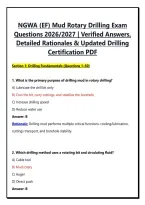 NGWA &lpar;EF&rpar; Mud Rotary Drilling Exam Questions 2026&sol;2027 &vert; Verified Answers&comma; Detailed Rationales & Updated Drilling Certification PDF&NewLine;