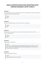 Argus Certification Exam Questions With&NewLine;Verified Answers Latest Update