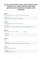 Argus Certification Exam&comma; Argus Certification&NewLine;Practice Test&comma; Argus Certification Exam&NewLine;Questions With Complete Answers &lpar;100&percnt;&NewLine;Accurate&rpar;
