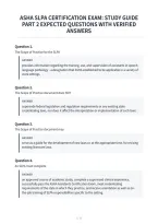 Asha Slpa Certification Exam&colon; Study Guide&NewLine;Part 2 Expected Questions With Verified&NewLine;Answers&NewLine;