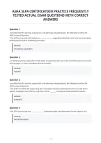 Asha Slpa Certification Practice Frequently&NewLine;Tested Actual Exam Questions With Correct&NewLine;Answers&NewLine;