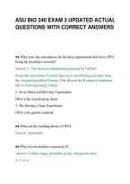 Asu Bio 340 Exam 3 Updated Actual&NewLine;Questions With Correct Answers