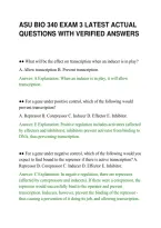 Asu Bio 340 Exam 3 Latest Actual&NewLine;Questions With Verified Answers