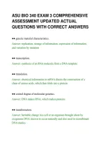 Asu Bio 340 Exam 3 Comprehensive&NewLine;Assessment Updated Actual&NewLine;Questions With Correct Answers