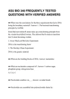 Asu Bio 340 Frequently Tested&NewLine;Questions With Verified Answers