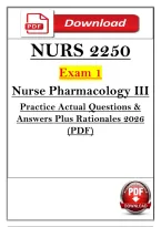 NURS 2250 Exam 1 &ndash; NWC Nurse Pharmacology III Actual Questions & Answers
