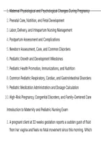 Introduction to Maternity and Pediatric Nursing Actual Exam QUESTIONS AND CORRECT ANSWERS
