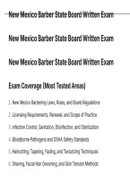 New Mexico Barber State Board Written Exam QUESTIONS AND CORRECT ANSWERS WITH