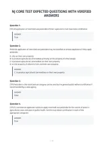 Nj Core Test Expected Questions With Verified&NewLine;Answers